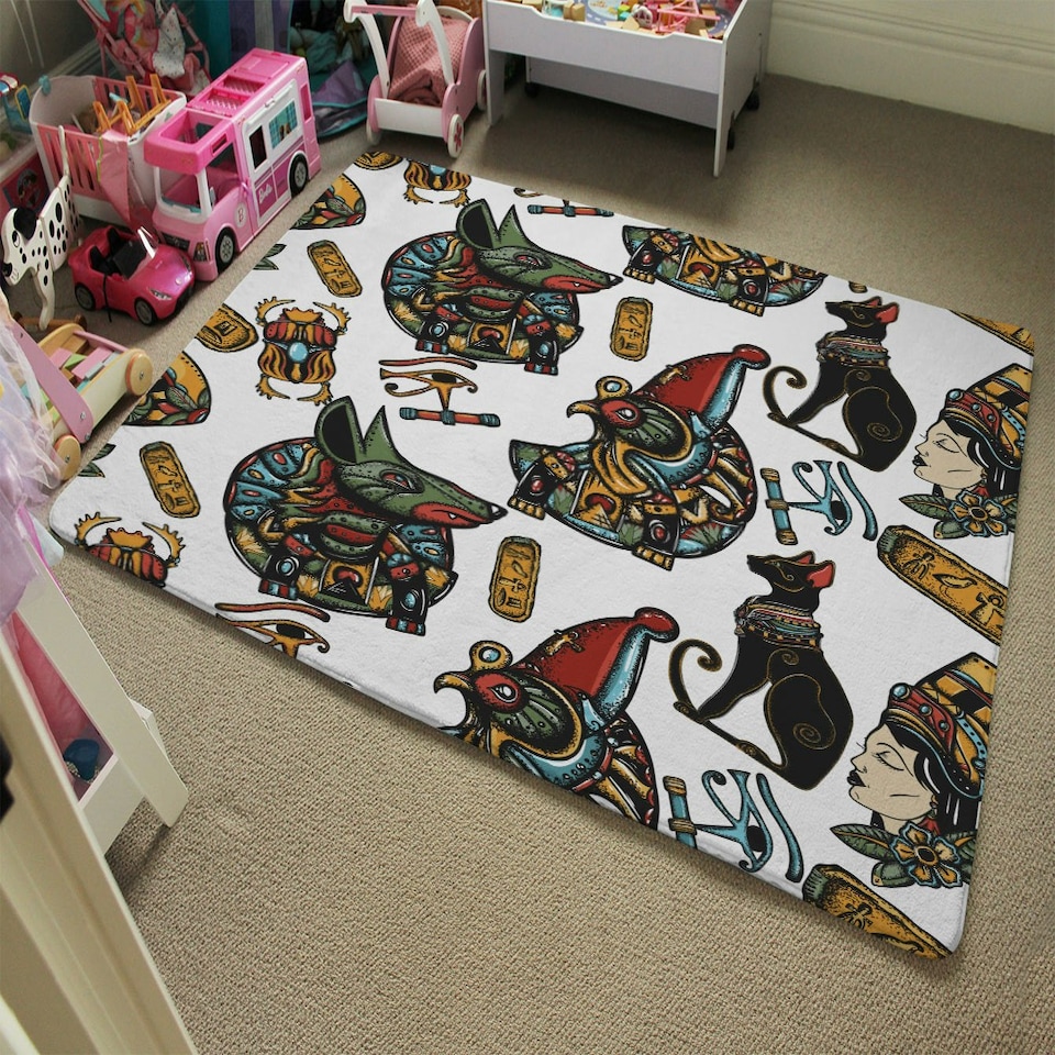 image 1 of Queen Cleopatra. History background (Rug) Multi | XL: 160x230cm