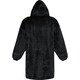 image 2 of Unisex Adult Denali Hoodie Blanket - Solid Black - One Size | Black