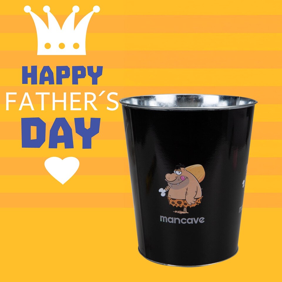 image 1 of PMS Man Cave Waste Bin Best Dad Ever Fathers Day Gift Black