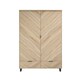 image 1 of Stockholm Chevron 2 Door Wardrobe - Engineered Wood - L58 x W100 x H190 cm - Sonoma Oak/Black Matte Brown