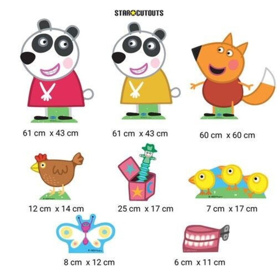 image 1 of Freddy and Panda Twins (Peppa Pig) Cardboard Cutouts Decoration Pack