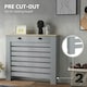 image 3 of HOMCOM Radiator Cover with Drawer, Horizontal Slat, 111cm, Grey