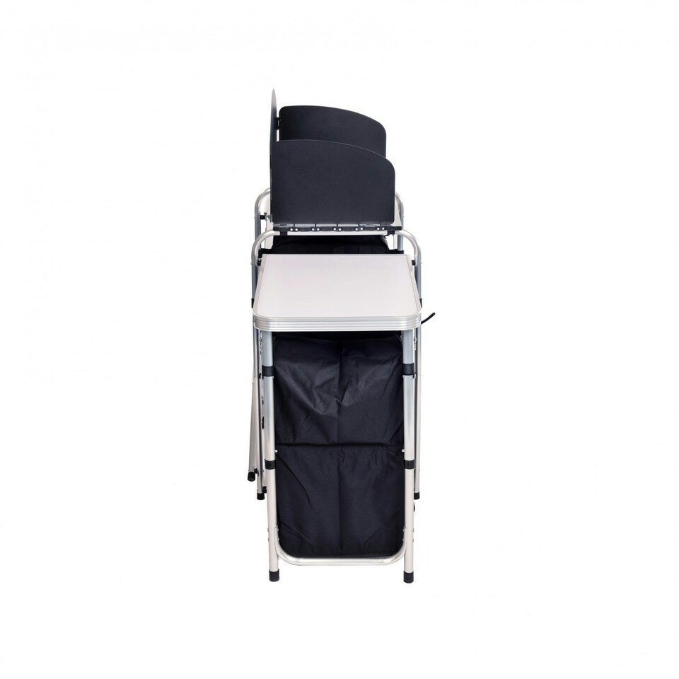 image 1 of Oypla Large Portable Folding Outdoor Aluminium Camping Travel Kitchen Work Top Black