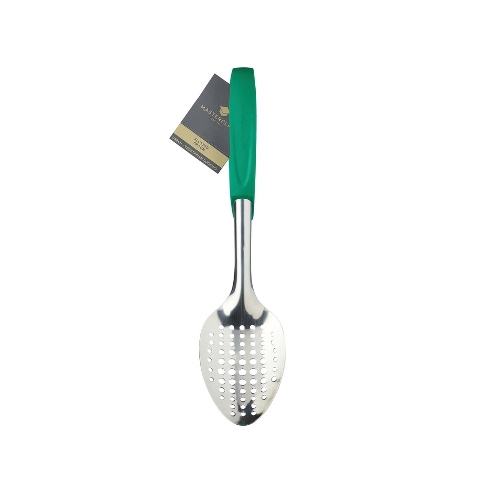 image 1 of MasterClass Slotted Spoon Green Stainless Steel