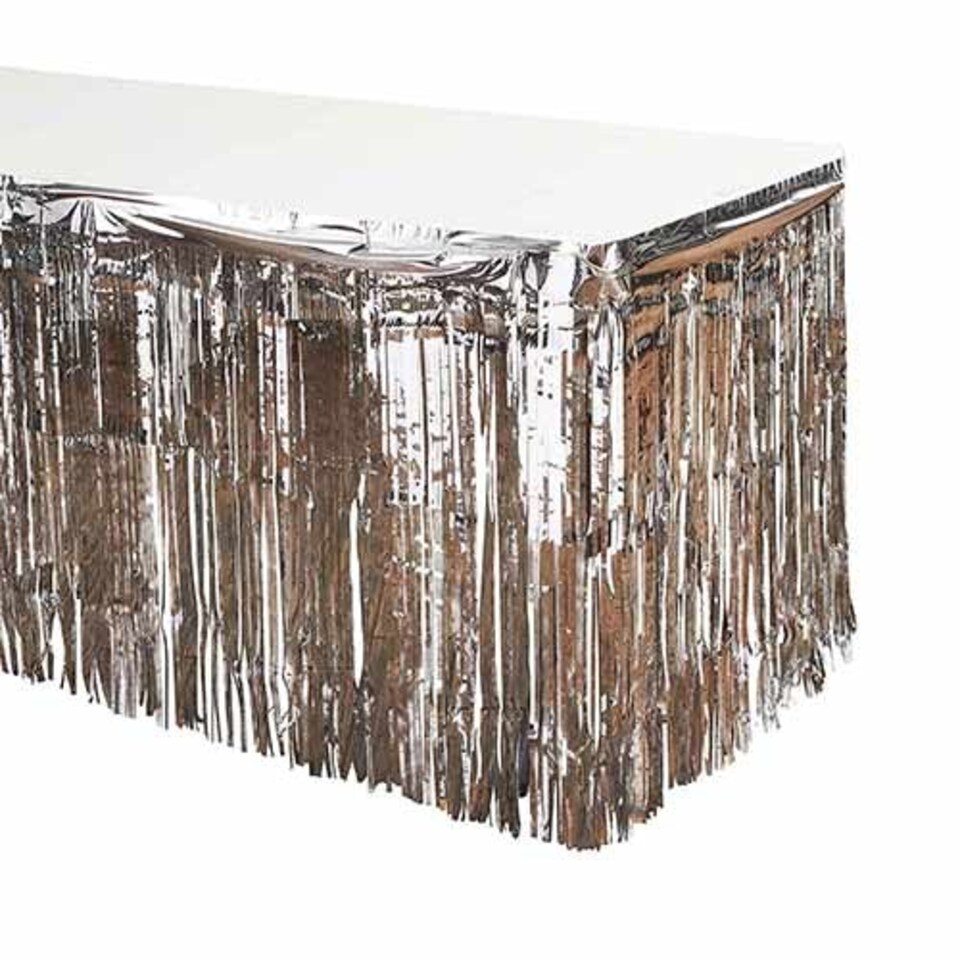 Silver Foil Table Skirt 160cm x 70cm