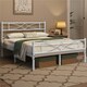 image 1 of Yaheetech 4ft6 Double Minimalist bed foundation with Curved Design Headboard White