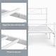 image 4 of Yaheetech 4ft6 Double Minimalist bed foundation with Curved Design Headboard White