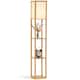 image 1 of HOMCOM 3Tier Floor Lamp, Floor Light with Storage Shelf, Reading Standing Lamp with Acrylic Shade for Living Room, Bedroom, Kitchen, Dining Room, Office, Dorm, 160cm, Natural