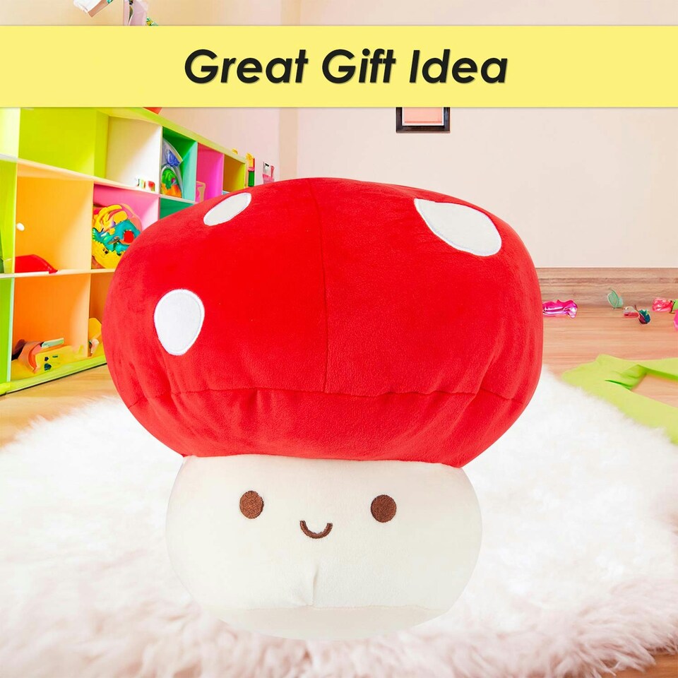 image 1 of Red Mushroom Mochi Soft Toy Cute Plushie Huggable Cuddly Plush 30cm Red
