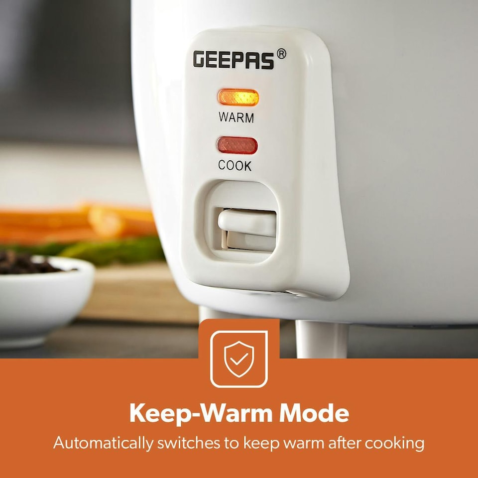 image 1 of GEEPAS 300W Rice Cooker & Steamer with Keep Warm Function, 0.6L