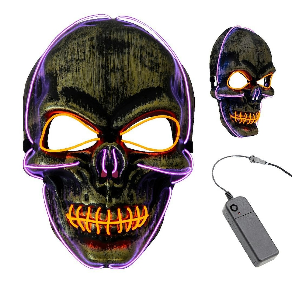 image 1 of Global Gizmos 45979 LED Halloween Skull Mask