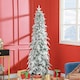 image 2 of HOMCOM 6ft Flocked Pencil Christmas Tree with Auto Open, Steel Base
