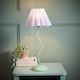 image 2 of ValueLights Wiggle Lilac Pleated Scallop Lamp Shade Moss Green Metal Table Lamp | Green | Purple