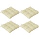 image 6 of Outsunny Set of 4 Outdoor Seat Cushion with Ties, for Garden Furniture, Beige White | Beige