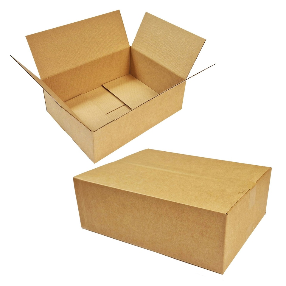 image 1 of 20 x 350x250x160mm Corrugated Postal Parcel Packing Shipping Royal Mail Boxes Brown