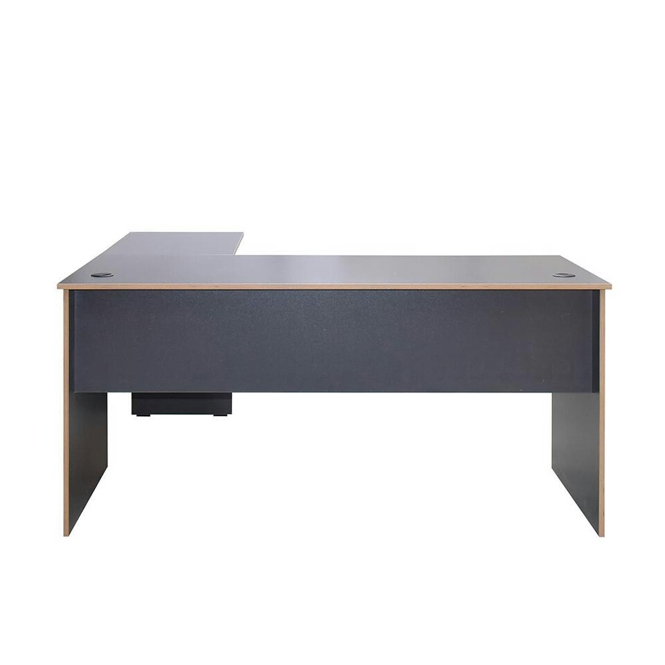 image 1 of Adore Rio Anthracite Grey Corner Desk with Oak Trim - Large Reversible Office Desk Grey
