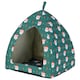 image 3 of Foldable Cozy Cat House Bed Washable Cave Pet Puppy Dog Igloo Kennel Red Green