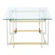 image 3 of Interiors by Premier Glass Top Coffee Table, Gold and Silver Luxury Coffee Table, Modern Style Metal Coffee Table with Glass Top Gold