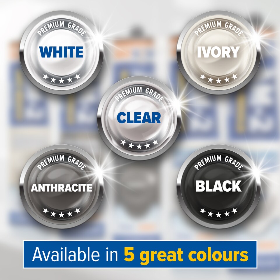image 1 of Dryzone Anti-Mould Premium Silicone Sealant Clear 310ml x 4 Pack - Low-Odour, Low VOC for Bathroom, Kitchen, Window, Sink