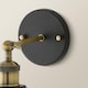 image 6 of ValueLights Sheridan Black and Gold Wall Light Amber Glass Shade