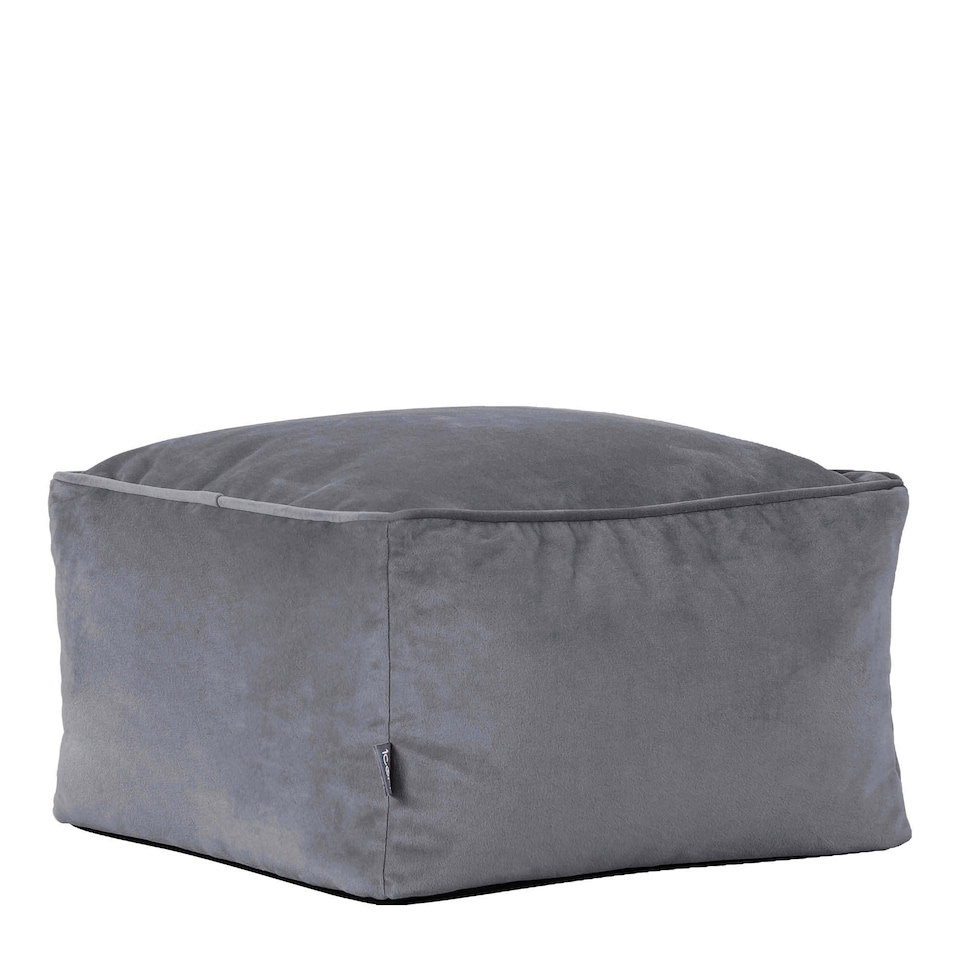 image 1 of Amara Velvet Bean Bag Pouffe Charcoal Grey | Grey | Charcoal Grey | 1