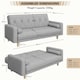 image 4 of Yaheetech Button-tufted Fabric 3-Seater Sofa Bed with 2 Bolster Pillows