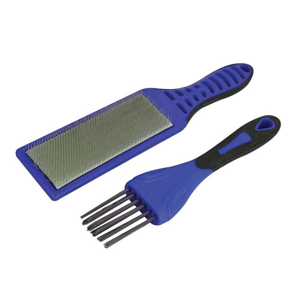 Faithfull 2 Piece File Card Brush Kit - Multi Colour - One Size Multi