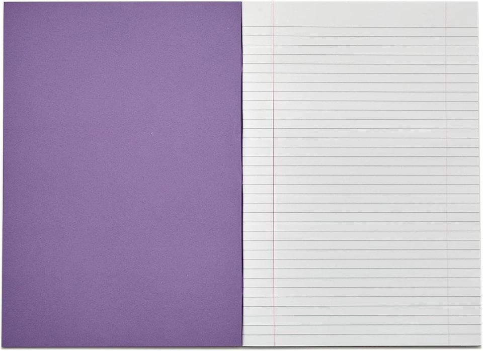 image 1 of Rhino 80 Page 8mm Lined with Margin Exercise Book Purple A4 10 Pack