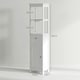 image 3 of HOMCOM Slim Bathroom Storage Cabinet with Open Shelves, White