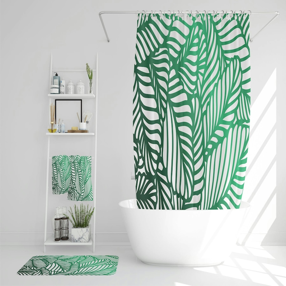 image 1 of Green Biophilic design with natural analogues texture (Bathroom Set)