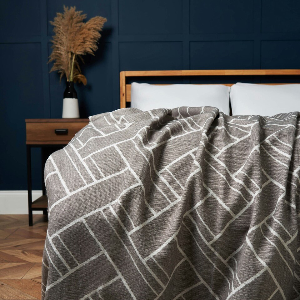 image 1 of BHS Retro Throw, Grey
