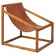 image 3 of Brown Cubic Frame Chair,Leather Upholstered Armchair,Teak Wood Accent Chair For Lounge,Comfy Patio Chair Brown
