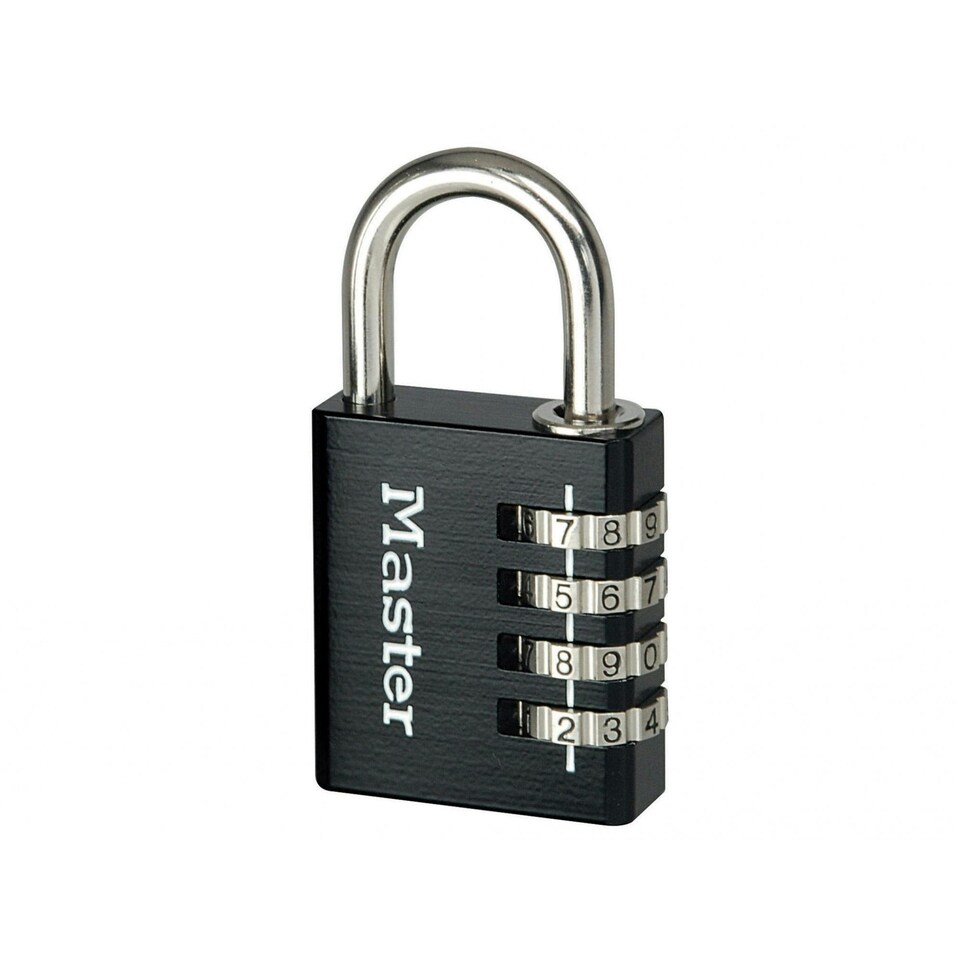 Master Lock Black Finish Combination Padlock - Multi Colour - 40mm 4 Digit