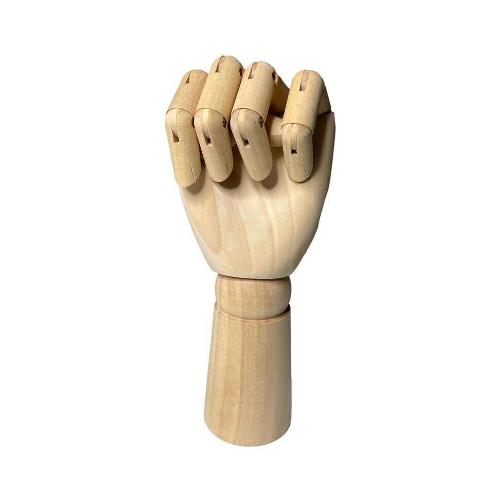 image 1 of Large Wooden Left Hand Manikin 30cm (12")
