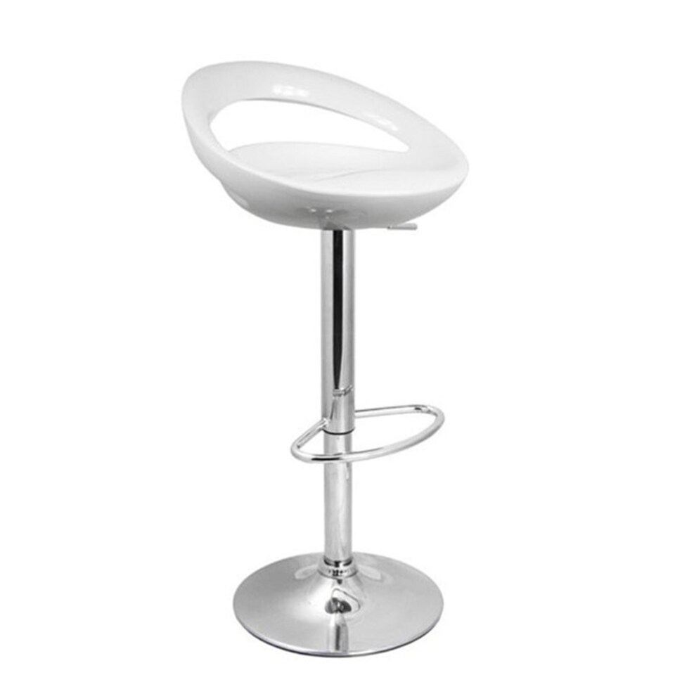 Half Moon Adjustable Breakfast Bar Stool - White White