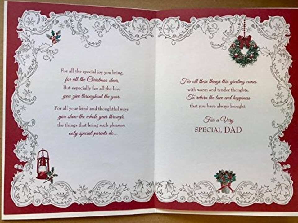 image 1 of Nice Verse Gold Foil Quality New Xmas Greeting Card - SPECIAL DAD AT CHRISTMAS