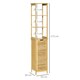 image 3 of kleankin Bathroom Floor Cabinet Narrow Tallboy w/ 3 Shelves Cupboard Natural