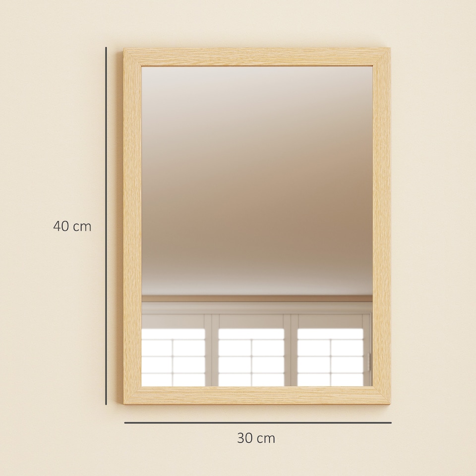 image 1 of HOMCOM 30 x 40 cm Wall Bathroom Mirror, Vanity Mirror, Set of 2