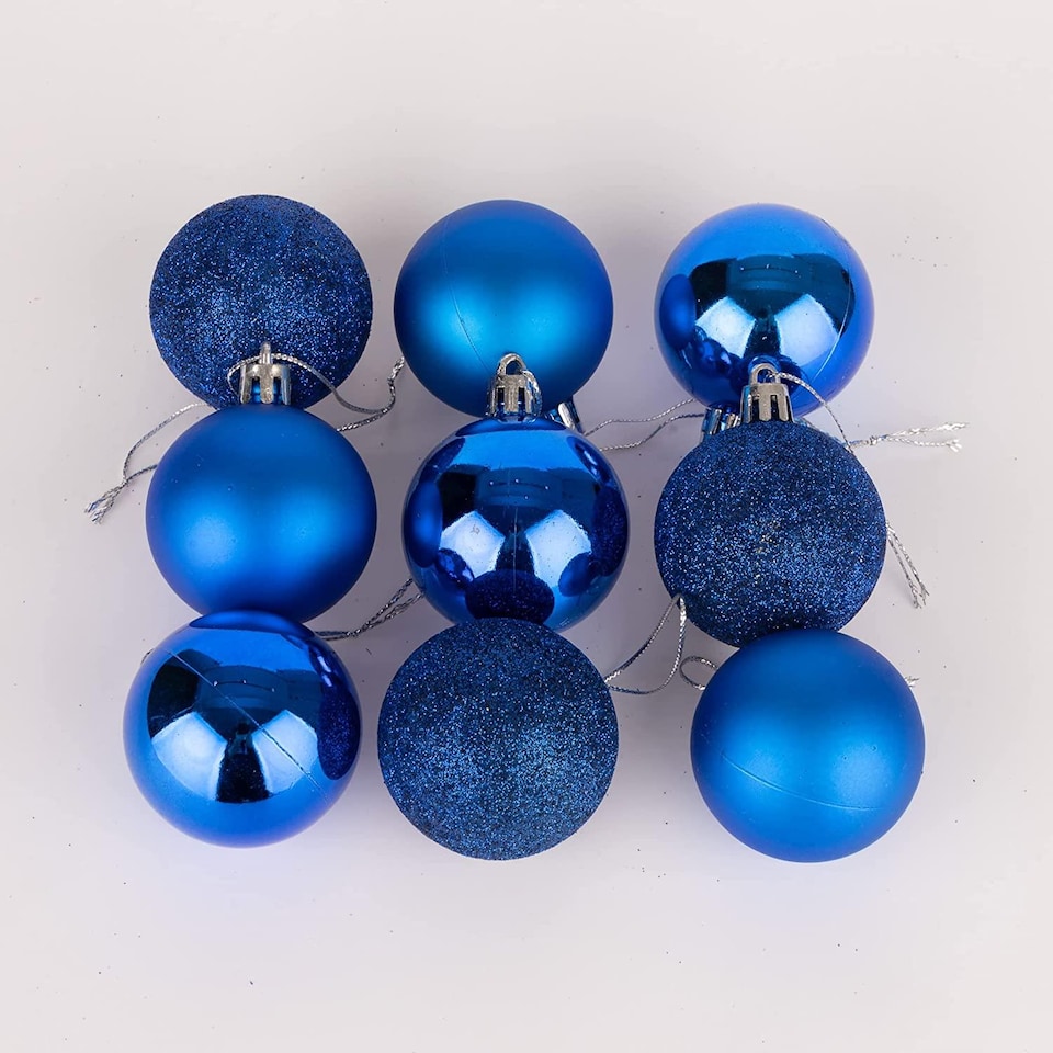 image 1 of 50mm/18Pcs Christmas Baubles Shatterproof Blue,Tree Decorations