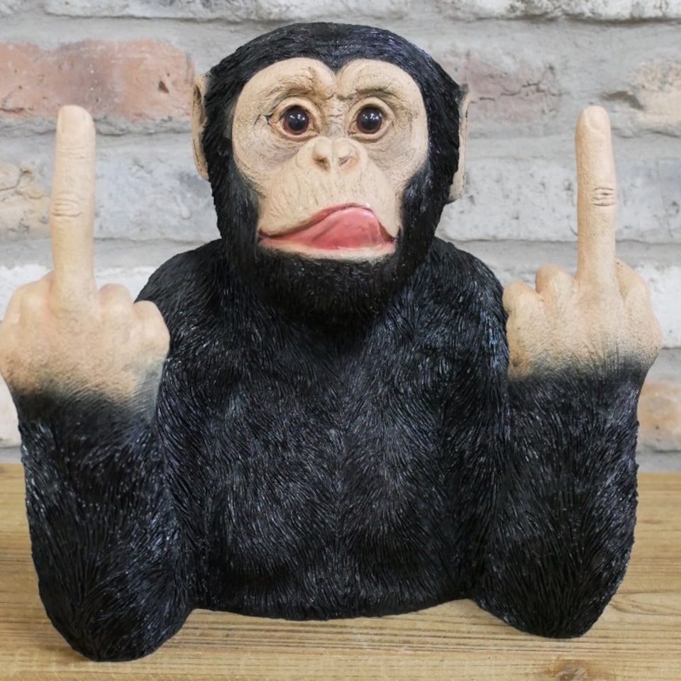 image 1 of Gifts Direct 2 U 'Up Yours' Monkey Headphone Holder Ornament | Black