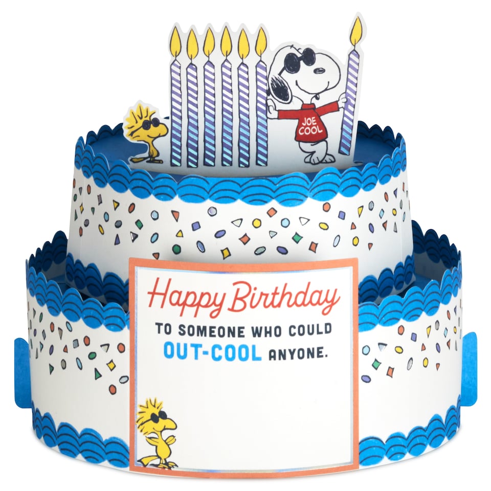 image 1 of Hallmark Paper Wonder Birthday Card - 3D Pop-Up Peanuts Snoopy Joe Cool Design