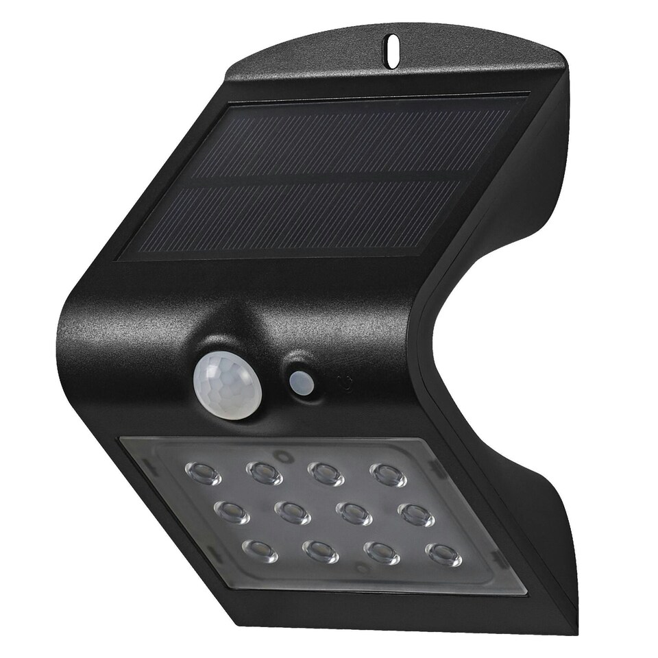 image 1 of OSRAM ENDURA Solar Sensor Floodlight Black 1.5W 200lm Black