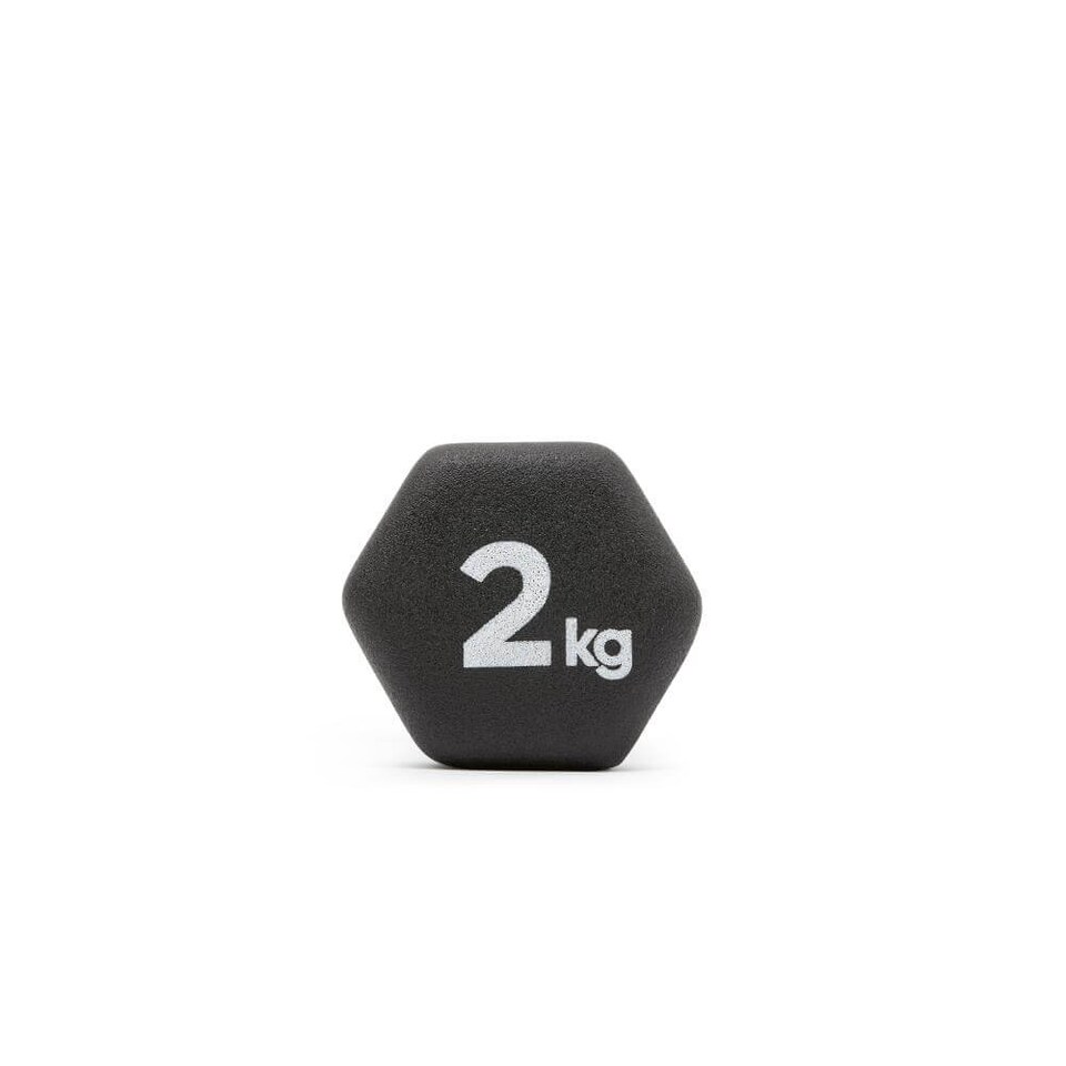 image 1 of Adidas 2kg Neoprene Dumbbell Pair, Hexagonal Non-Roll Design, Black | Black | BLACK | adult