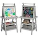 image 1 of AIYAPLAY Art Easel for Kids with Paper Roll, 3 in 1 Kids Easel Double-Sided Magnetic Whiteboard and Chalkboard with Storage Baskets, for Children 3-6 Years 