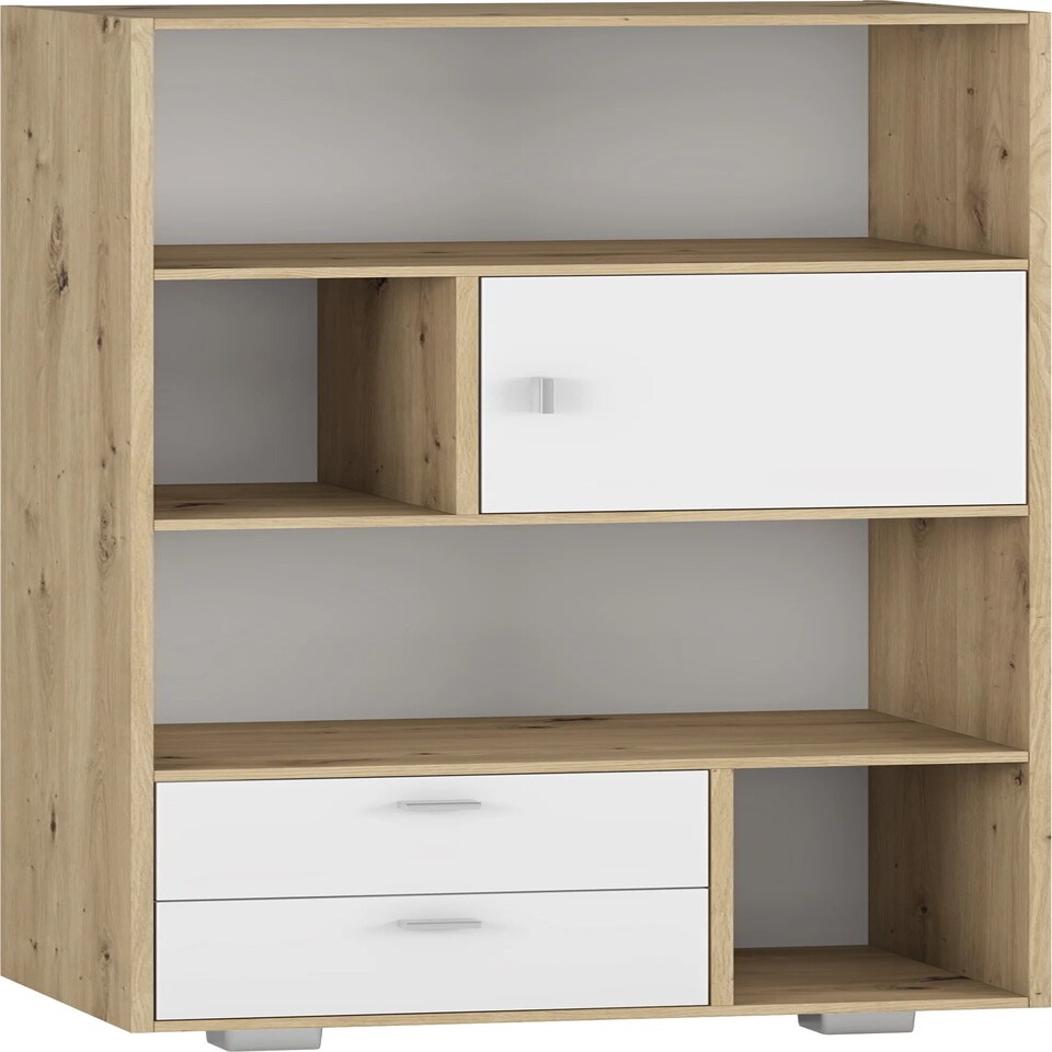 image 1 of Bookcase Kurt White - Artizan Oak (2 boxes) White