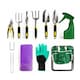 image 3 of 11 Piece Heavy Duty Garden Tool Set & Kit with Stool