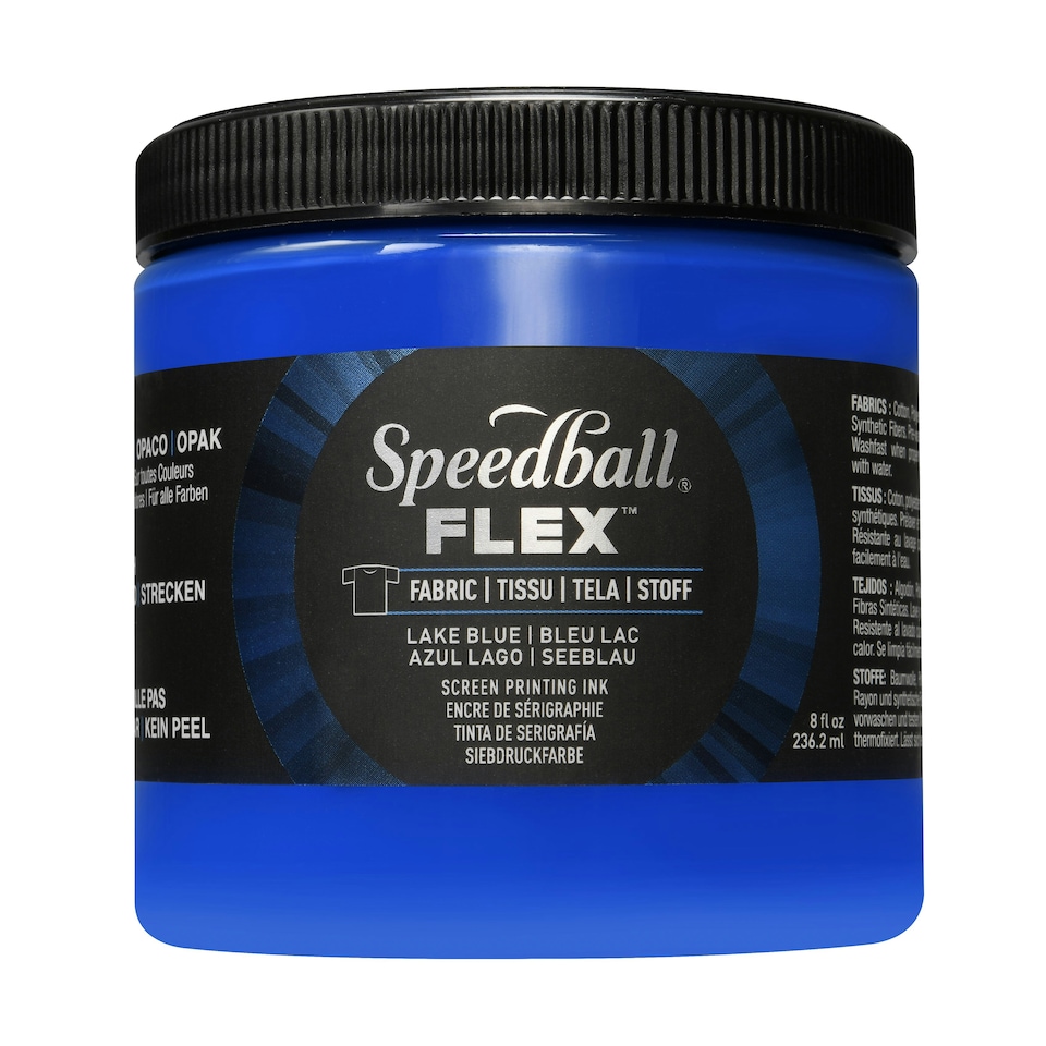 image 1 of Speedball Flex Screen Printing Fabric Ink, Lake Blue, 8oz