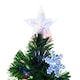 image 7 of HOMCOM 4FT Green Fiber Optic Full Lights Christmas Tree Multi LED Stars