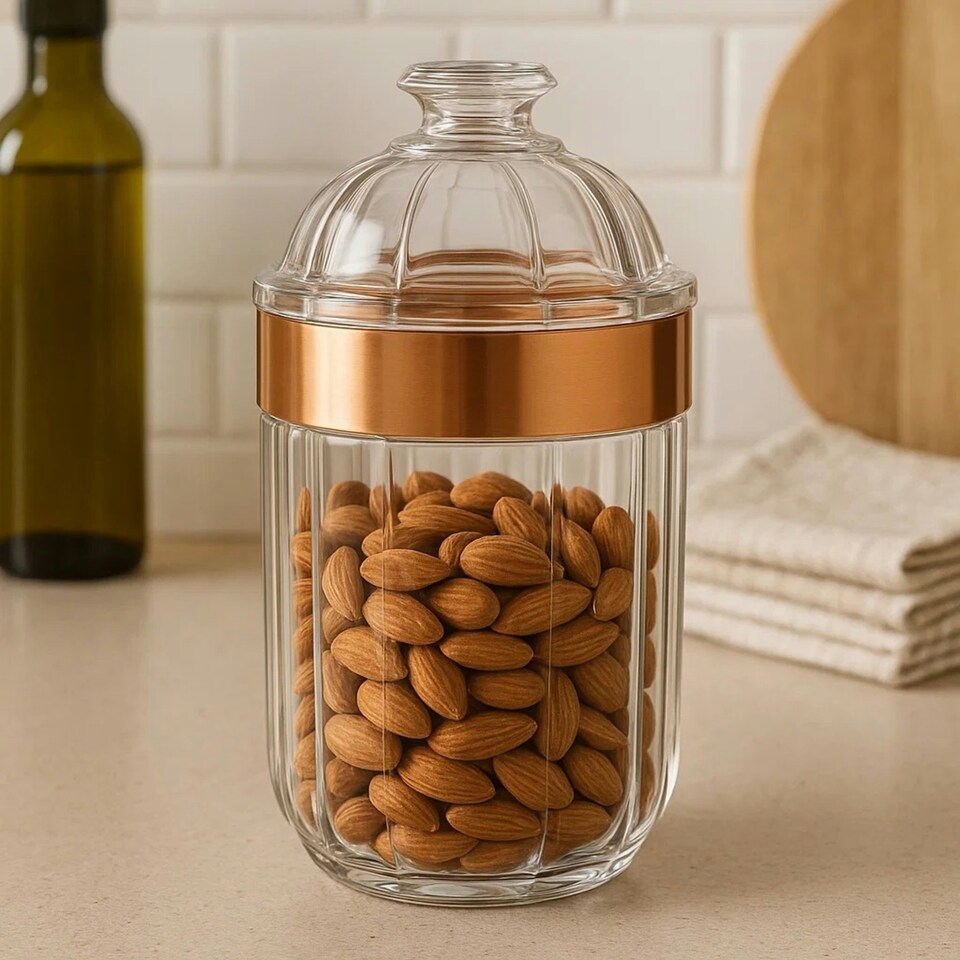 image 1 of Maison by Premier Medium Rose Gold Acrylic Canister
