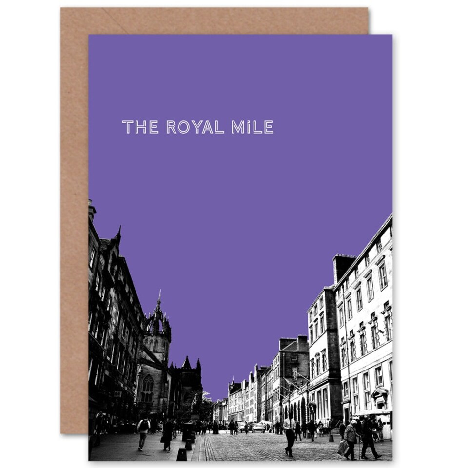 image 1 of Royal Mile Edinburgh Famous Street Purple Scottish Scotland Card